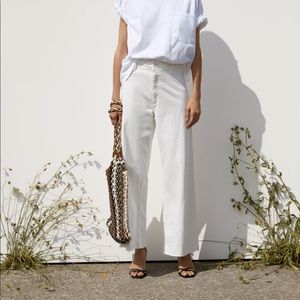 Zara Premium Straight Marine Jeans, White